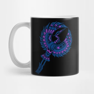 PNW blue heron, in teal and purple Mug